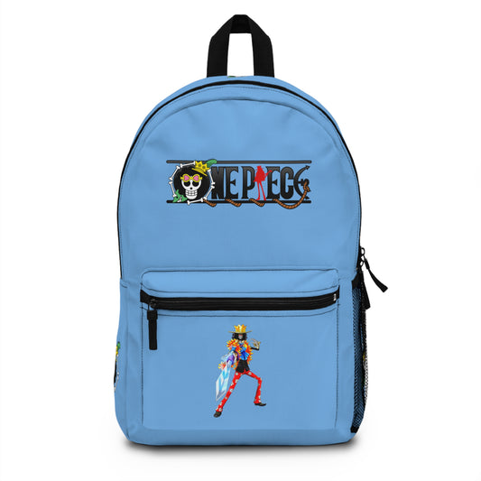 Brook One Piece Anime Backpack Light blue 🎵