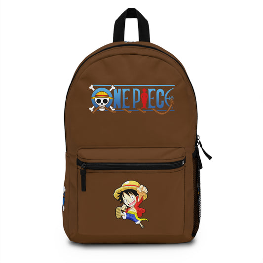Monkey D. Luffy One Piece Anime Backpack Brown 🏴☠️