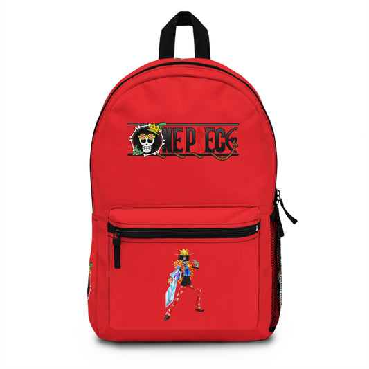 Brook One Piece Anime Backpack Red 🎵