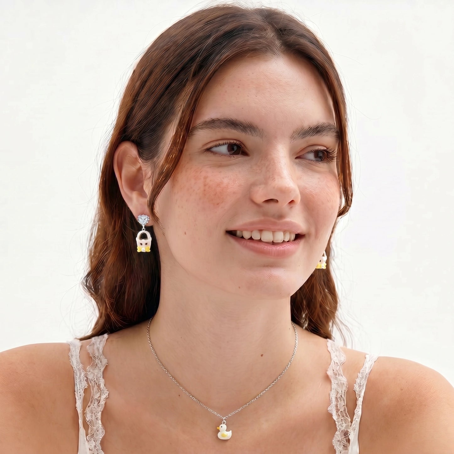 Penguin Heart Drop Earrings