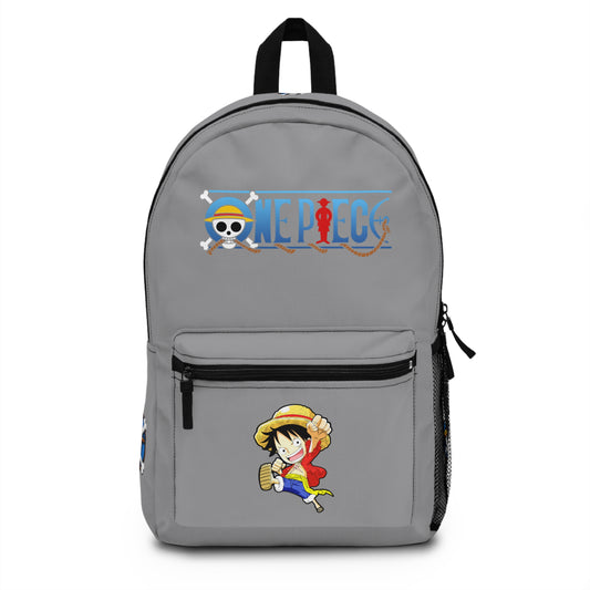 Monkey D. Luffy One Piece Anime Backpack Grey 🏴☠️