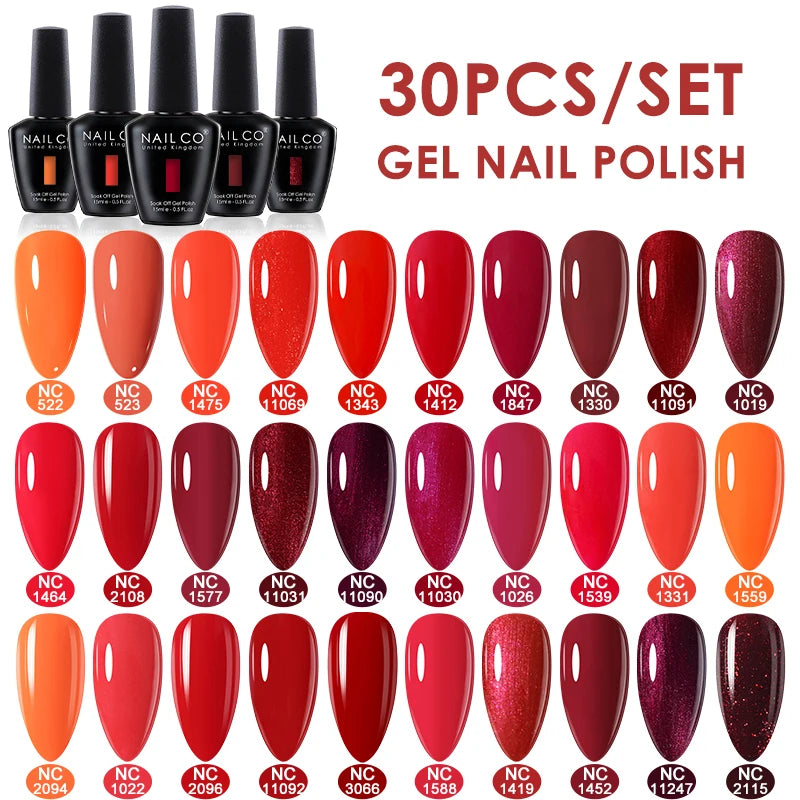 NAILCO 15ml 30/20/10pcs/Set UV Gel Nail Polish Semi Permanent Esmalte Vernis LED Gel Varnish Soak Off Nail Art All For Manicure