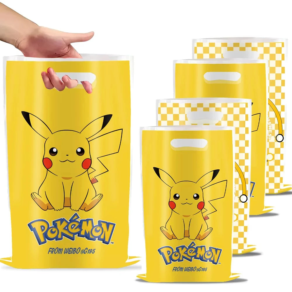 10/20/30pcs Pokemon Birthday theme Gift Bag Pokemon Figures Pikachu Candy Bag Packaging Giveaway Party Favors Children Gifts Sup