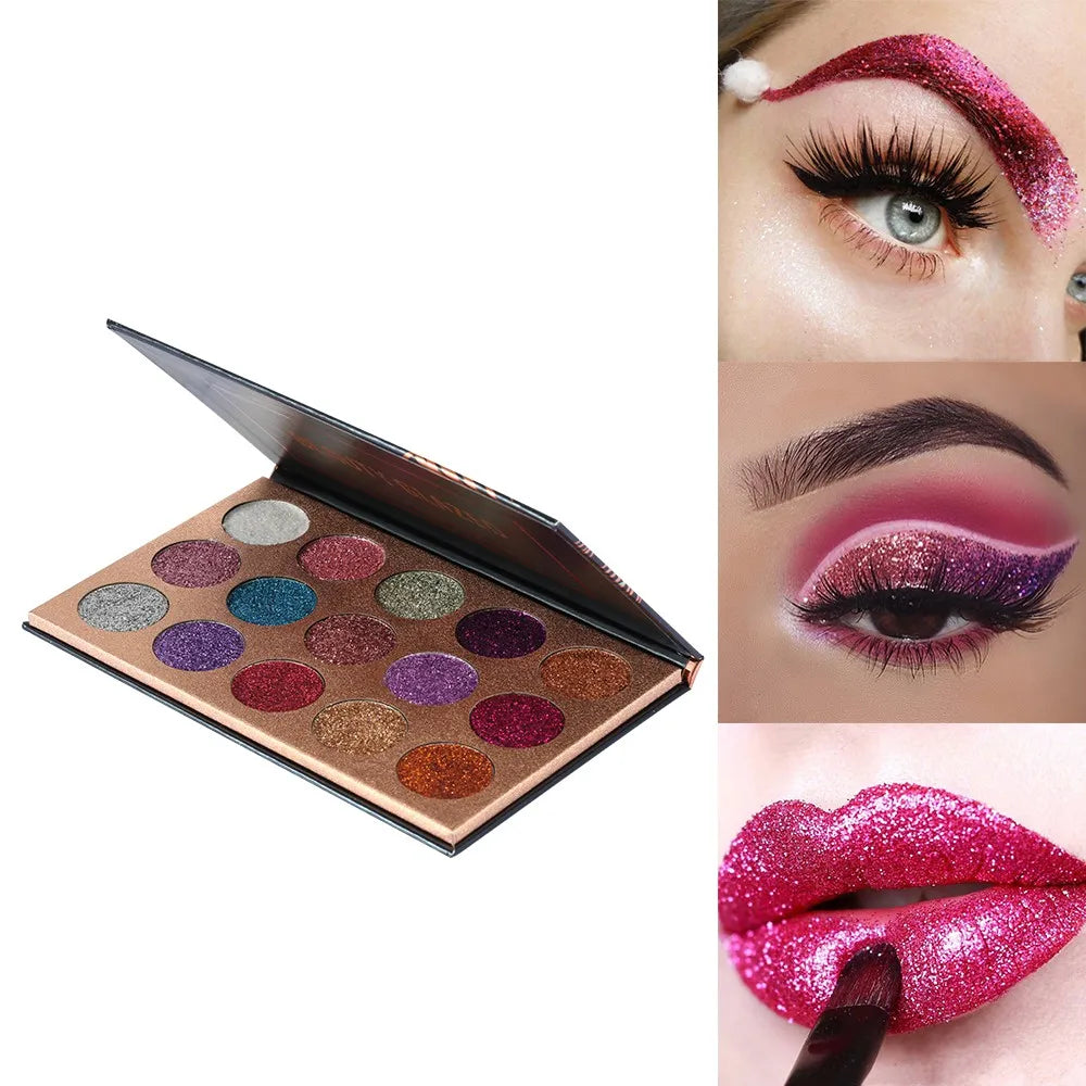 Beauty Glazed 15 Colors Eyeshadow Palette Glitter Shimmer Palette