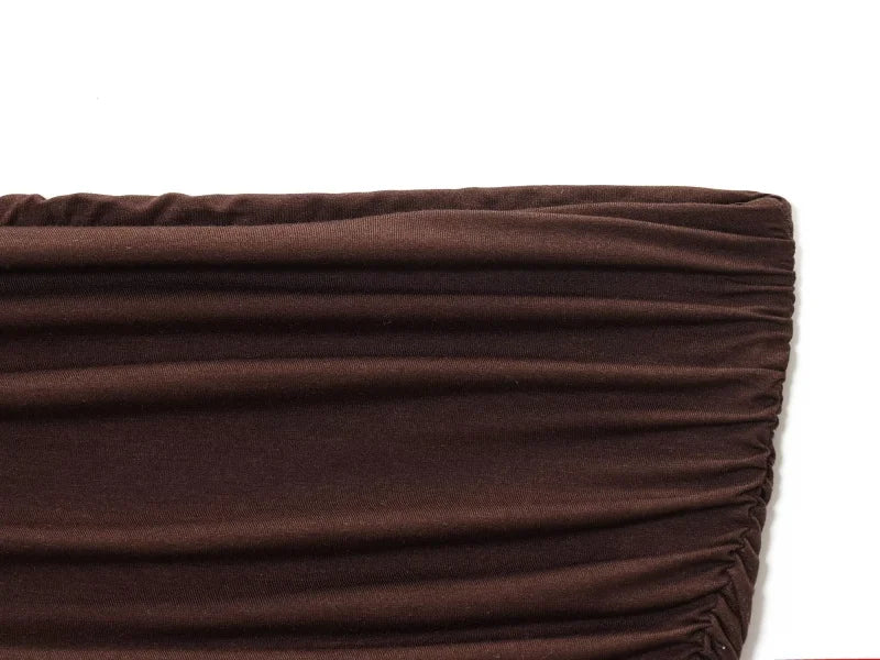 ETJ 2025 women's new dress elegant sexy off-shoulder fashion pleats details slimming strapless dress