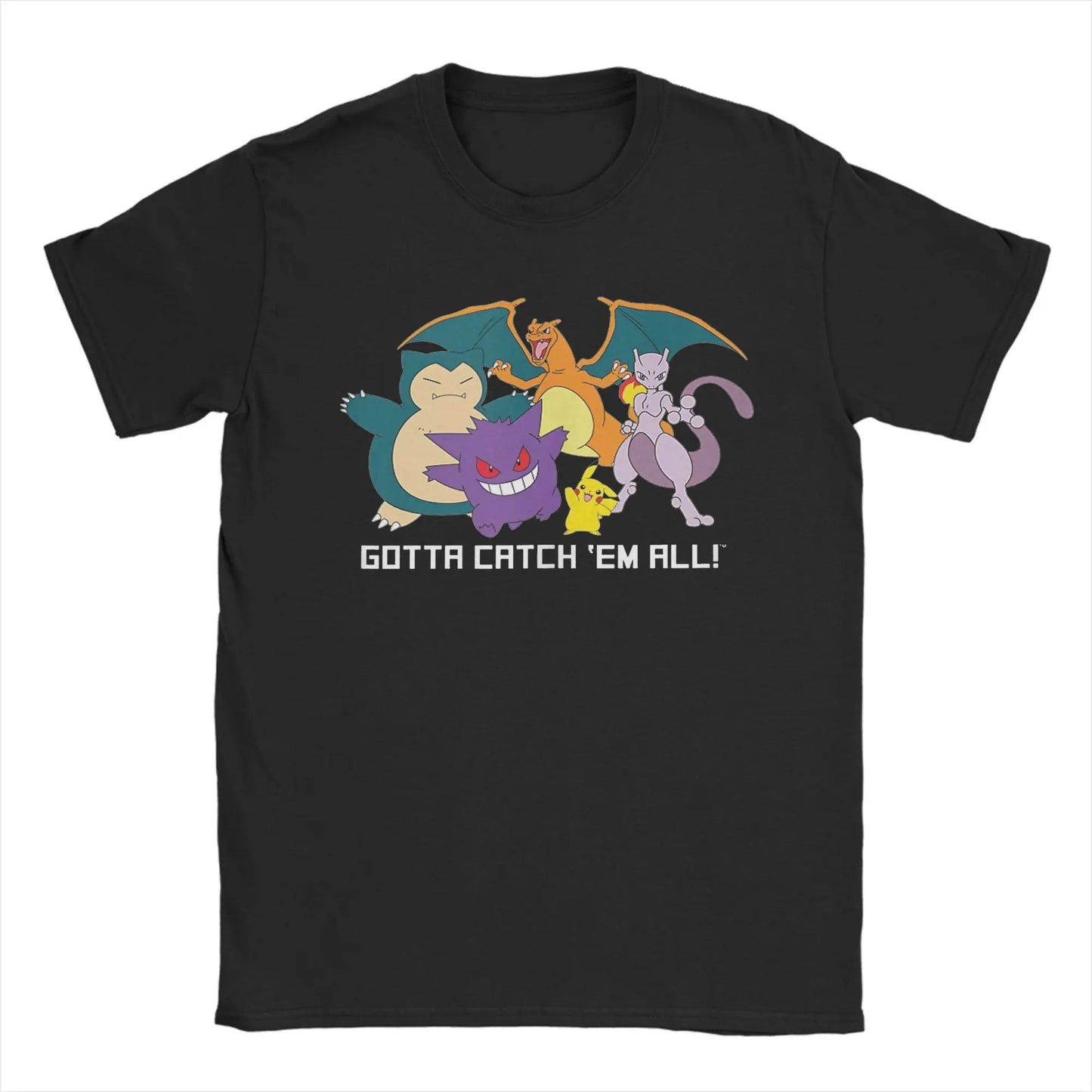 Pokemon T-shirt Men's Pure Cotton Casual T-shirt Round Neck T-shirt Short Sleeve Clothing Summer Sports Casual Short Sleeve Top