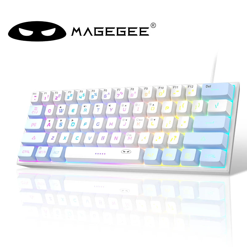 MageGee Mini 60% RGB Gaming Keyboard: Ultra-Compact 61-Key Ergonomic Design