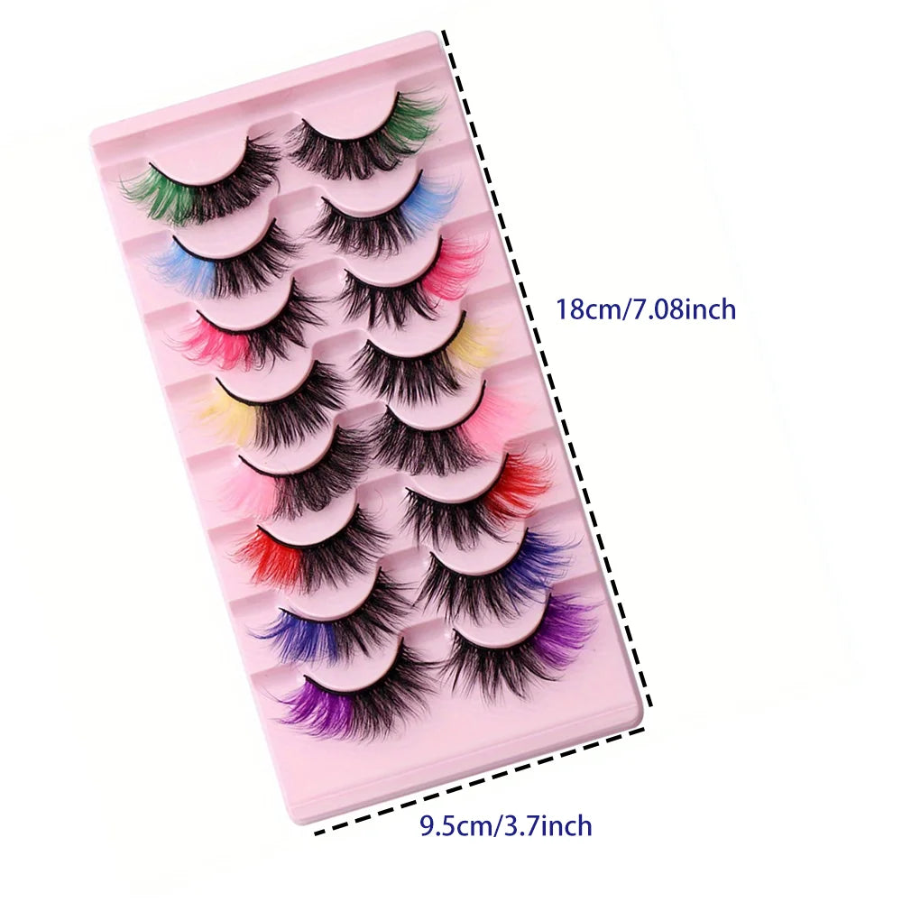 8 pairs of Colorful High-Quality Faux Eyelashes,Individual Lashes Creating a Different Personality for You lash extensions