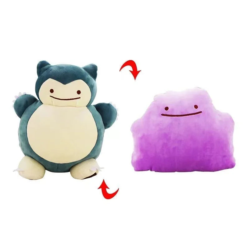 15/28cm Pokemon Ditto Snorlax Peluche Dolls Ditto Reversible Pillow Transform Snorlax Stuffed Doll Pillow Cushion Birthday Gifts