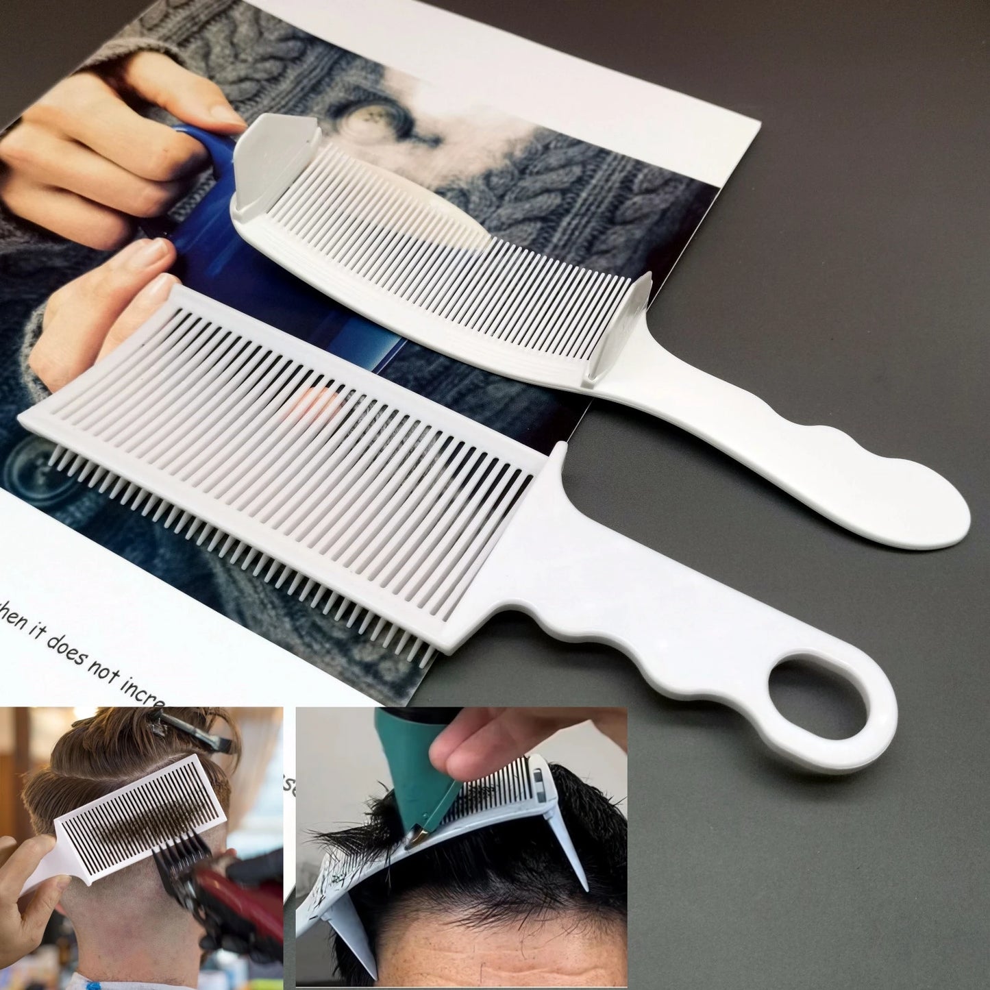 1/2/3Pcs Barber Hair Comb Kit Flat Top Hair Cutting Fading Stying Fade Comb Men Fade Brush Salon Hair Tool Accessories
