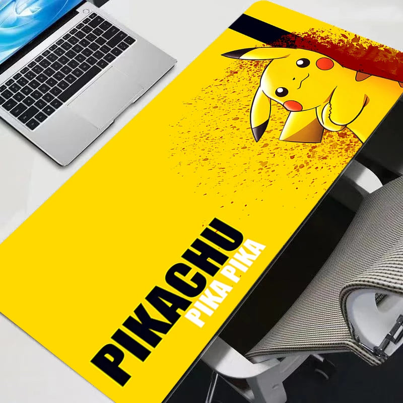 Mouse Pad Large P-Pikachu Rubber PC Computer Gaming Accessories Mousepad Desk Mat Locking Edge Gamer Carpet Mouse Pads