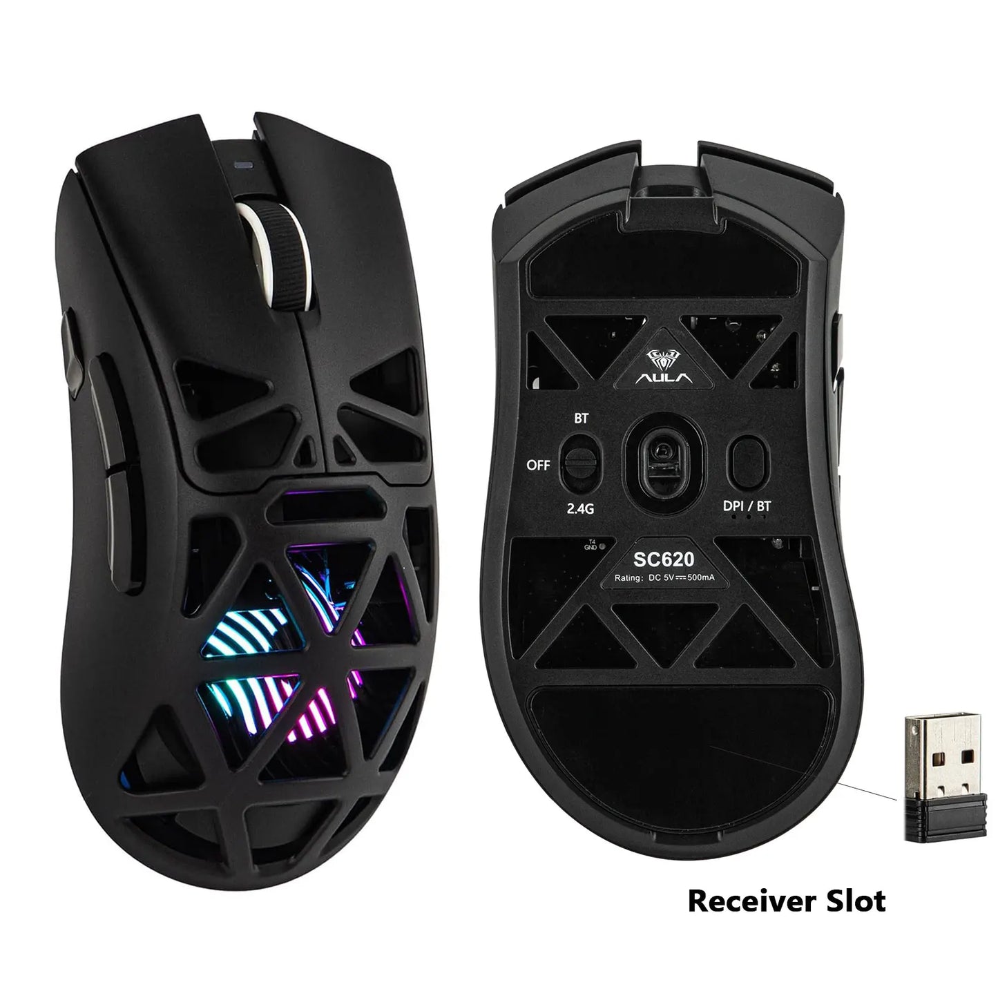 AULA SC620 Gaming Mouse Wired/Bluetooth/2.4G Light Weight Mouse Gamer PAW3311 Adjustable 12,000 DPI Life PC Gaming Accessories