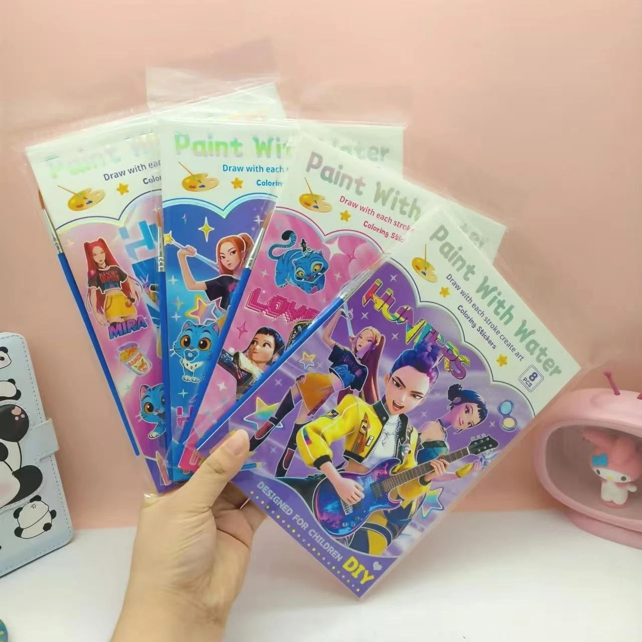 2026 New K-Pop Girls Watercolor Coloring Book Cute Cartoon High-Value DIY Painting Book Set Toy for Kids Girls