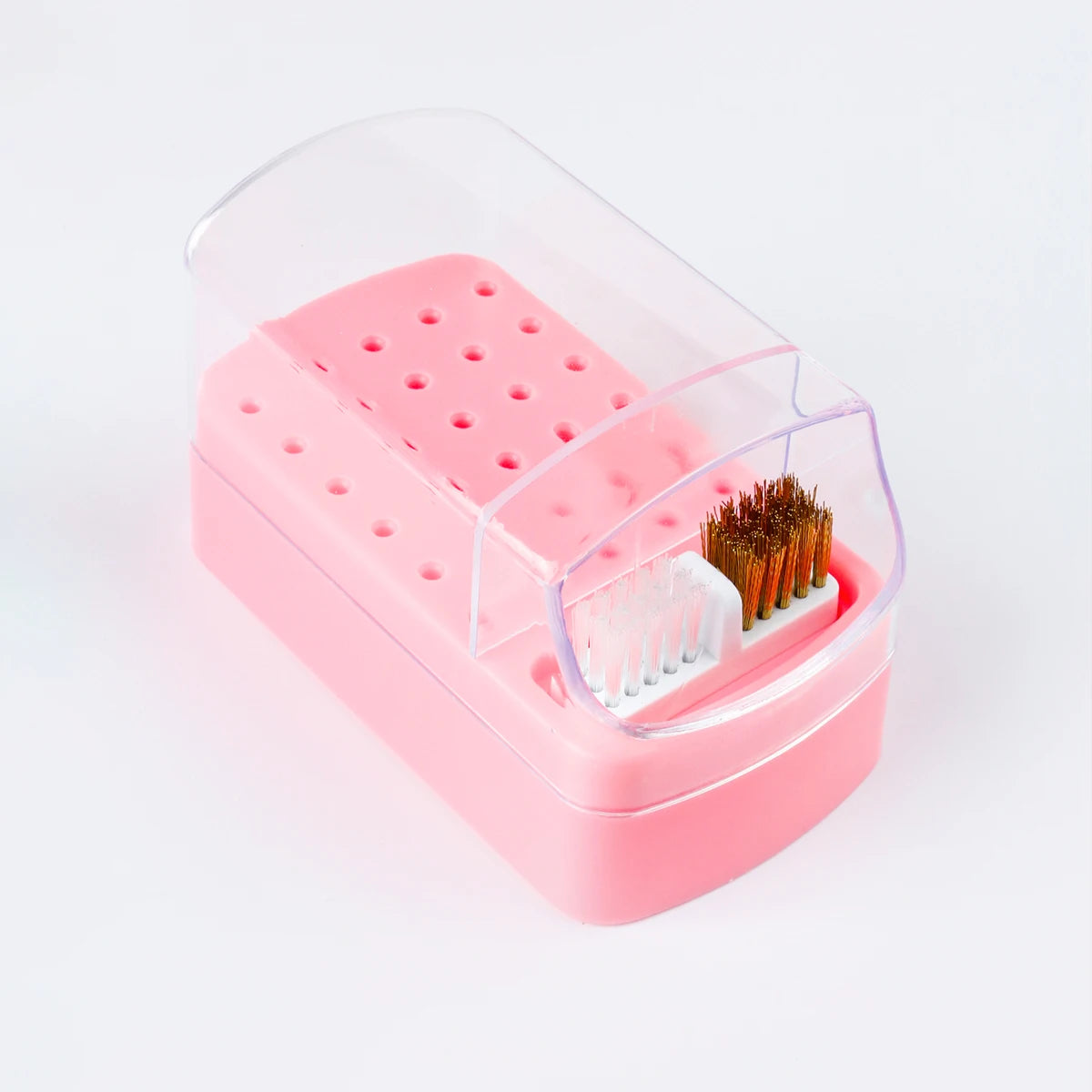 30 holes sanding head storage box with cleaning brush empty box anti-dust split tungsten steel ceramic nail tools