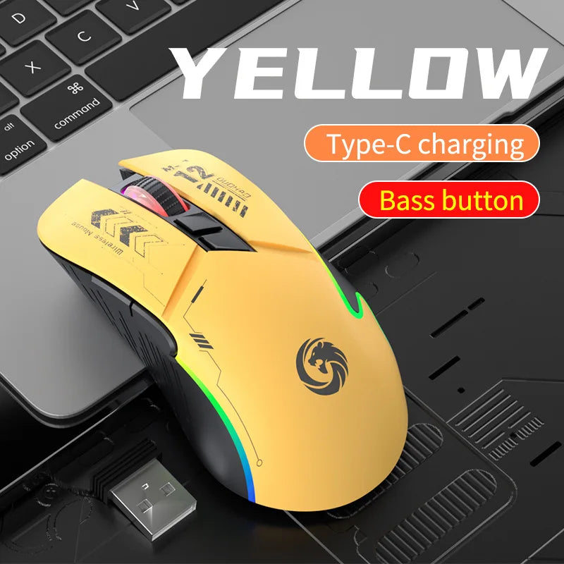 Mechanical Gear Wireless Bluetooth Dual-mode Silent E-sports Gaming Mouse with Type-C Charging
