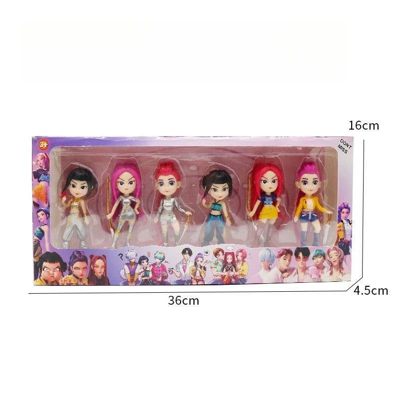 K-Pop Idol "Tiger Star" Chibi Action Figures: 6-Piece Hunter Anime Collectible Set