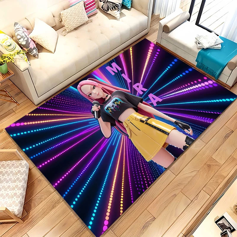 K-Pop Demon Hunters Golden Saja Boys Living Room Non-Slip Area Rug Soft Carpet for Bedroom Playroom Sofa,Home Decor Doormat