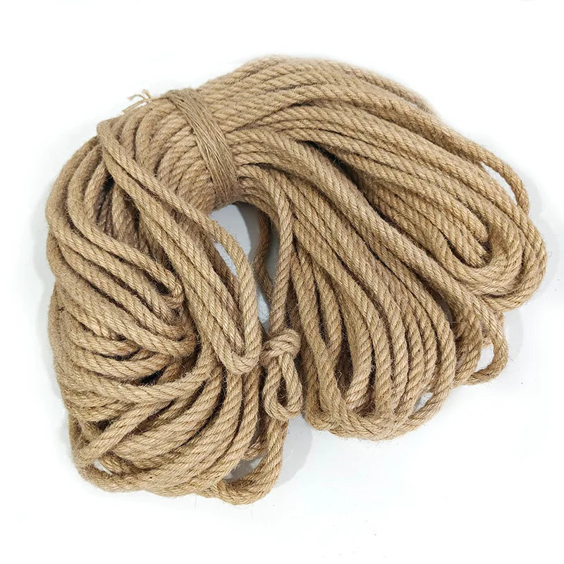 Twisted Jute Rope DIY Cat Scratcher Replacement Cat Tree Climbing Frame Binding Rope Durable Cat Scratching Toy Pet Supplies