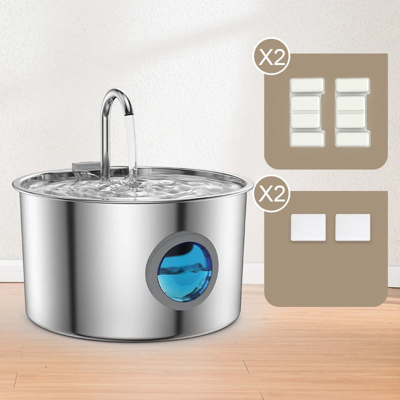 Stainless Steel Pets Water Fountain 108oz 🐱💧