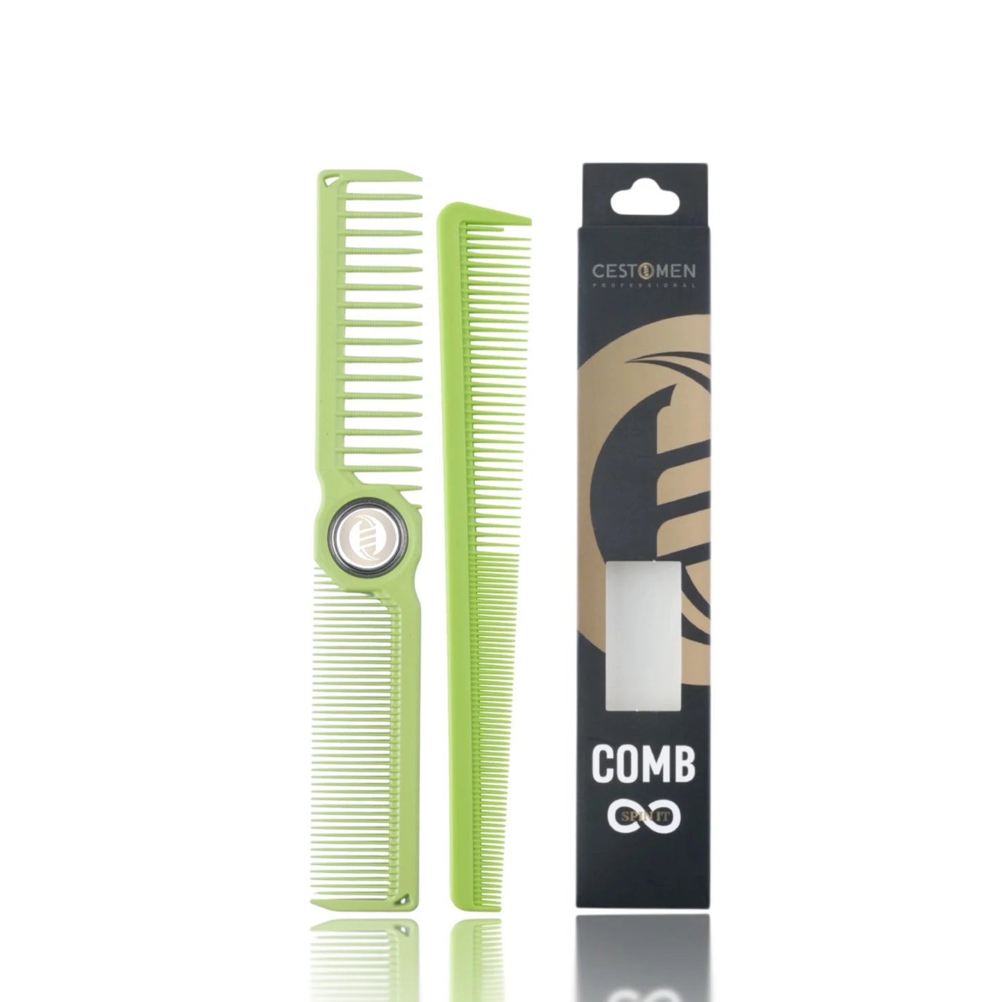 2Pcs NEW Professional Barber Dual Spining Comb Wide and Fine Tooth Cutting Comb Taper Comb for Salon Hairdressing Accessories