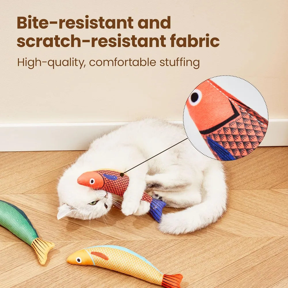 3 Pack Catnip Saury Shaped Cat Toys, Plush Soft Toys for Kittens Indoor, Durable Kitten Exercise and Play Toysnd Play Toys