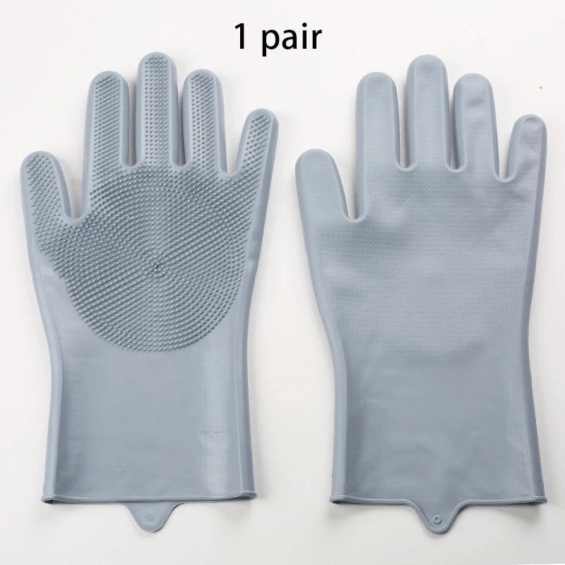 2-Piece Silicone Pet Grooming Gloves: 3-in-1 Bathing, Deshedding & Massage Set