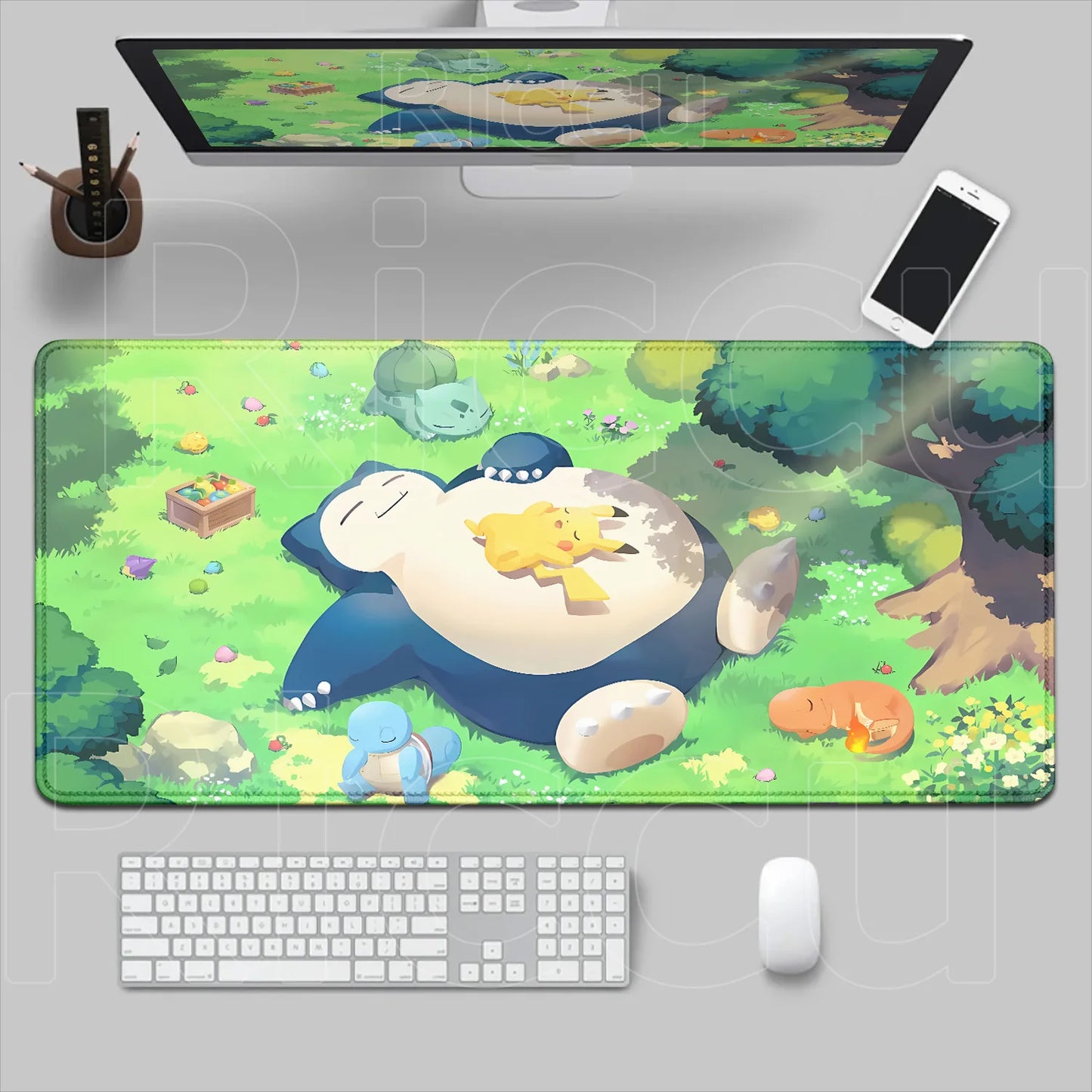 HD 900x400 Rubber Large PC Mousepad Gaming Mouse Pad Accessories Pikachu Slowpoke XXL Desk Keyboard Mat Computer Laptop Mausepad