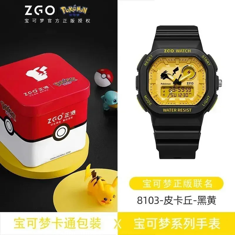 ZGO Co-branded Watch Men's Sports Waterproof Student Trend Pikachu Quartz Electronic Watch Gifts