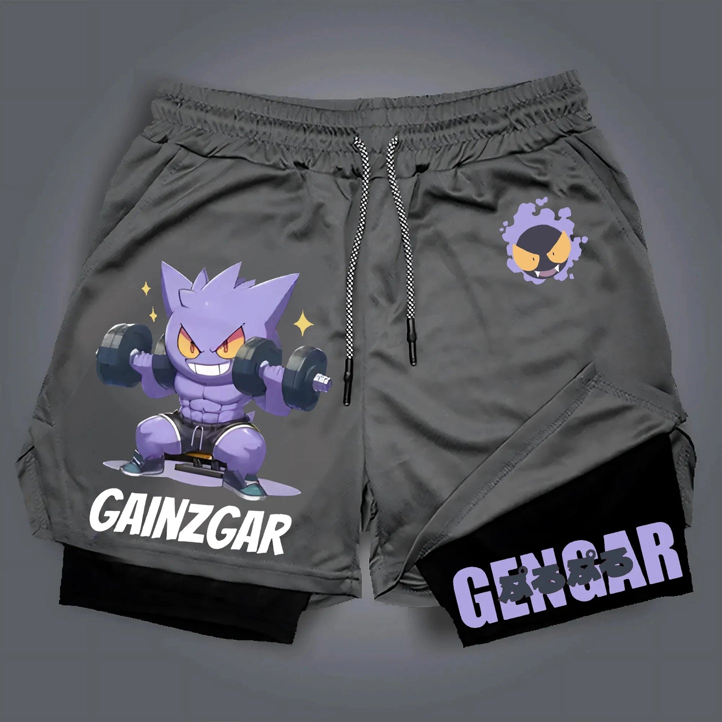 2025 Pokémon Japanese Anime Game Merchandise Double Shorts Latest Men Trend Breathable Sports Five-point Shorts