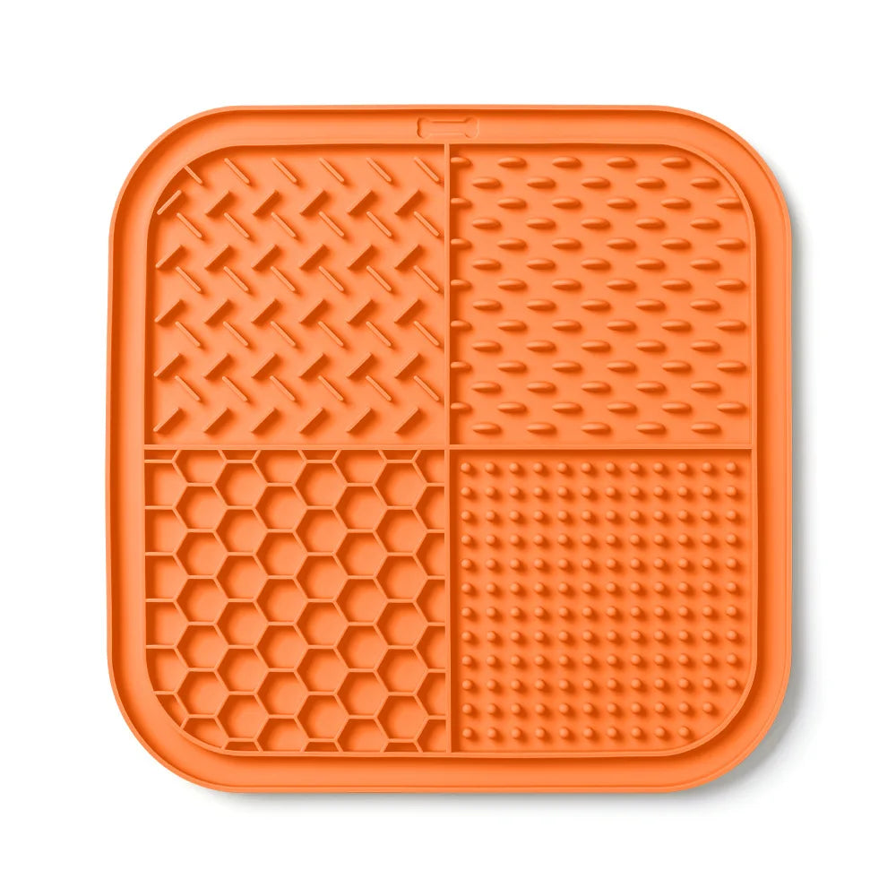 BPA-Free Silicone Pet Lick Mat: 4-Texture Slow Feeder with Powerful Suction Cups