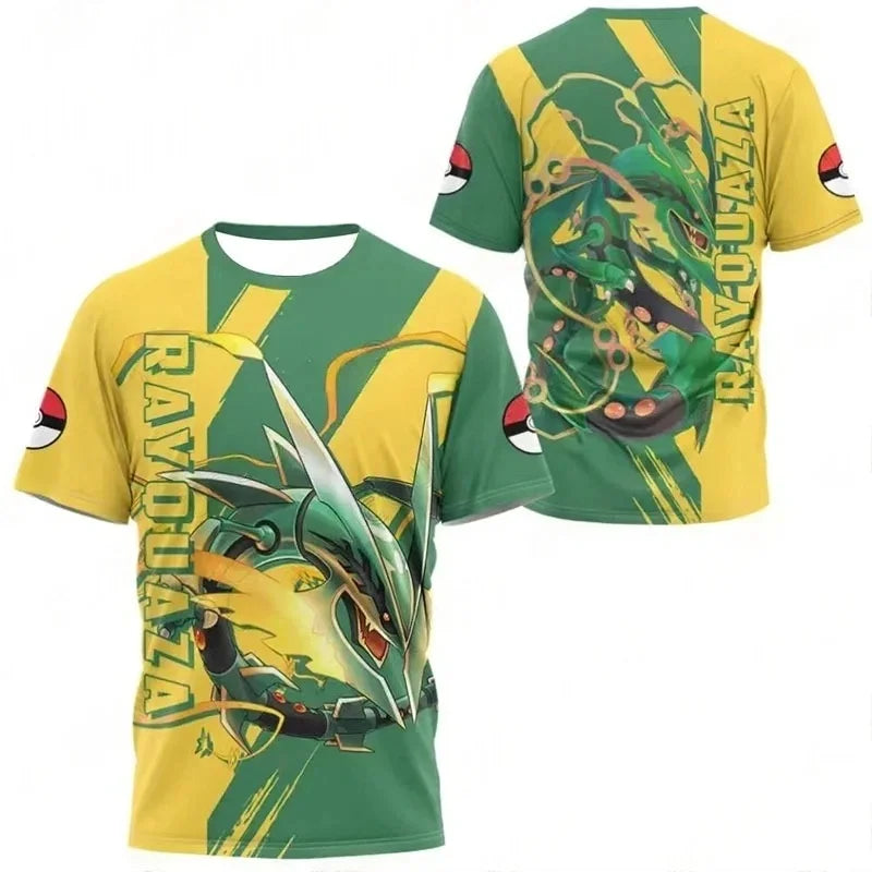 2026 New Bandai Japanese Anime Pokemon Pikachu Pokeball Print T-Shirt Men's Sports Children