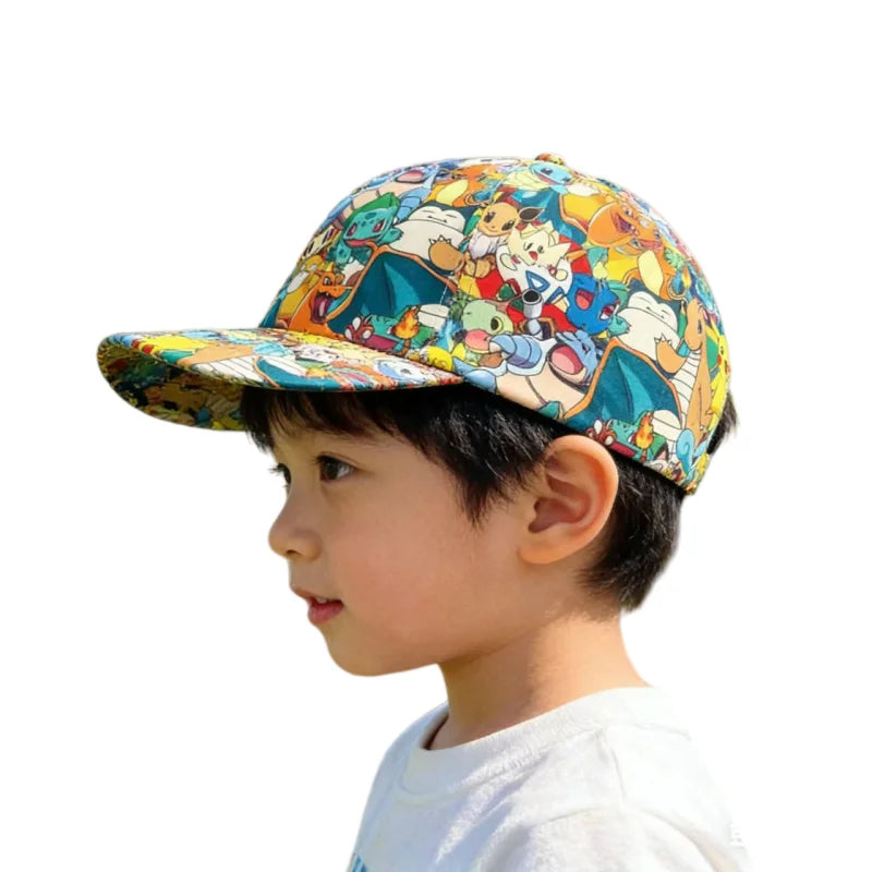 Pikachu Baseball Cap Peaked Cap Cartoon Anime Character Flat Brim Hip Hop Hat Couple Outdoor Sports Cap Birthday Gifts