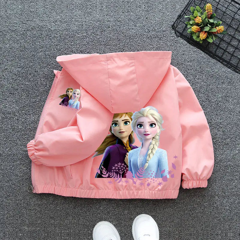 Boys Spiderman Hooded Jackets 1-10 Years Girls Spring Autumn Stitch Print Sports Coats Children Cartoon Outerwear Kids Clothes