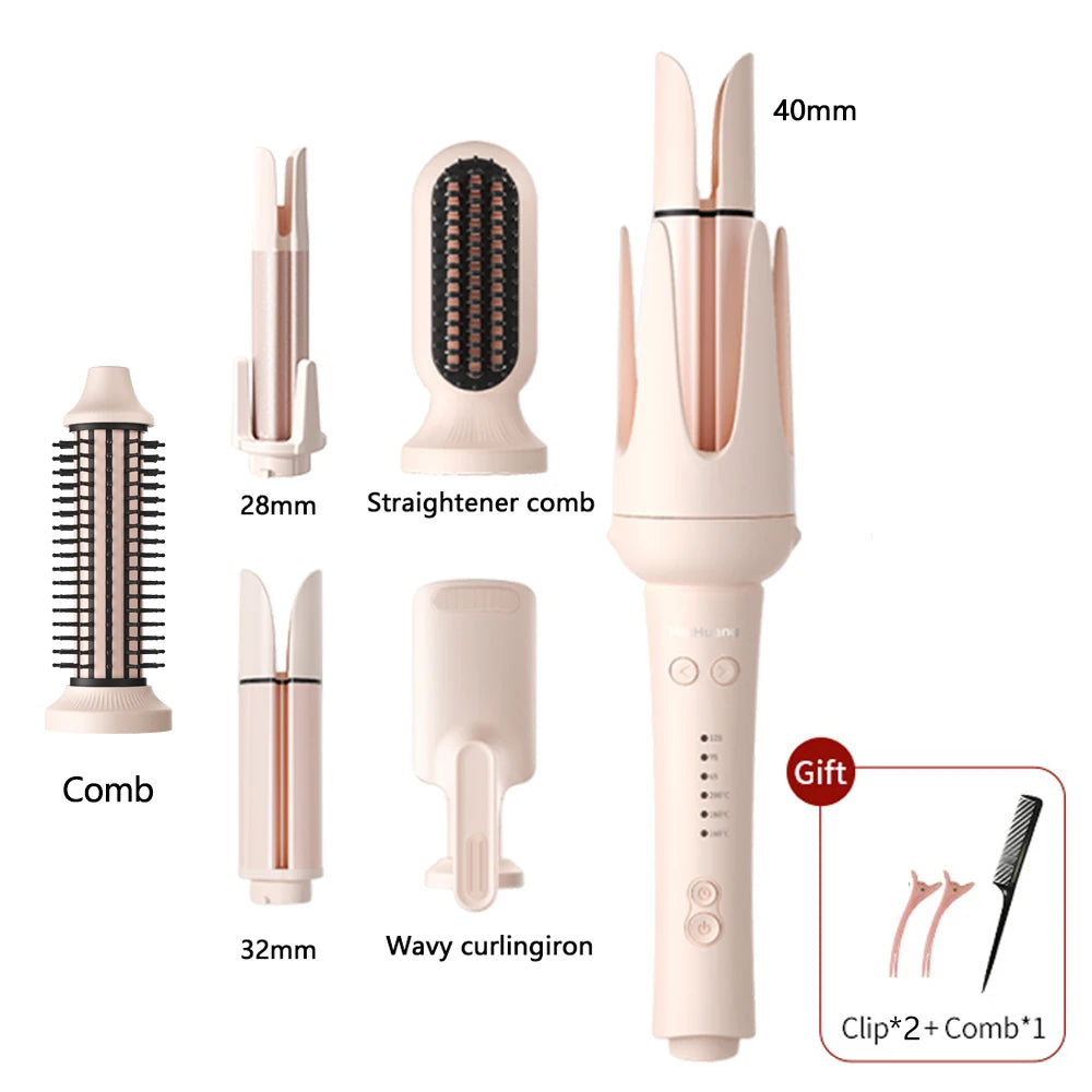 Automatic Hair Curler Negative Ion Ceramic Curling Iron - 40mm Large Wave Perm for Home Use, Lazy Person Electric Curling Wand