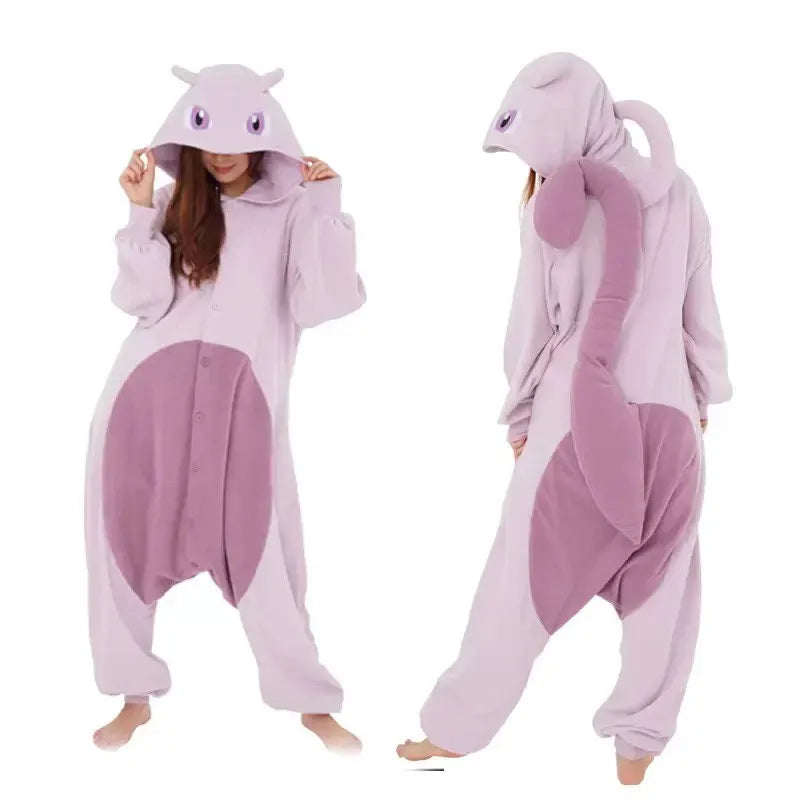 In Stock Snorlax Squirtle Mewtwo Onesie Gengar Cosplay Costume Halloween Adult Anime Cute Cat Eevee Boys And Girls Pajamas