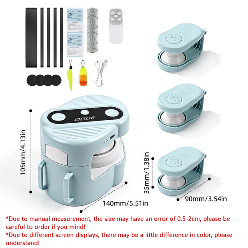 1PC Automatic Cat Chaser Toy Remote Control Adjustable Speed with Bird Sound 2 Fixing Methods Interactive Pet Teaser for Cats