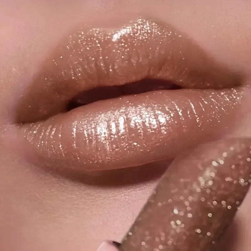 Pudaier Glitter Pearlescent Lipstick: Waterproof Diamond Shimmer & Hydrating Glow