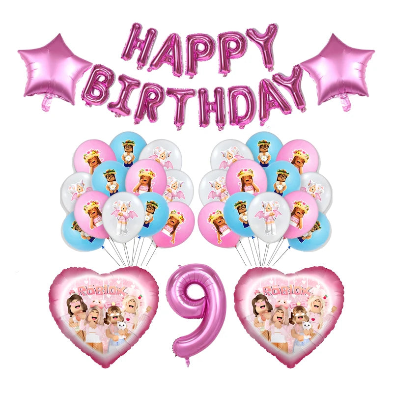 Pink Roblox Birthday Set 🎉🤖