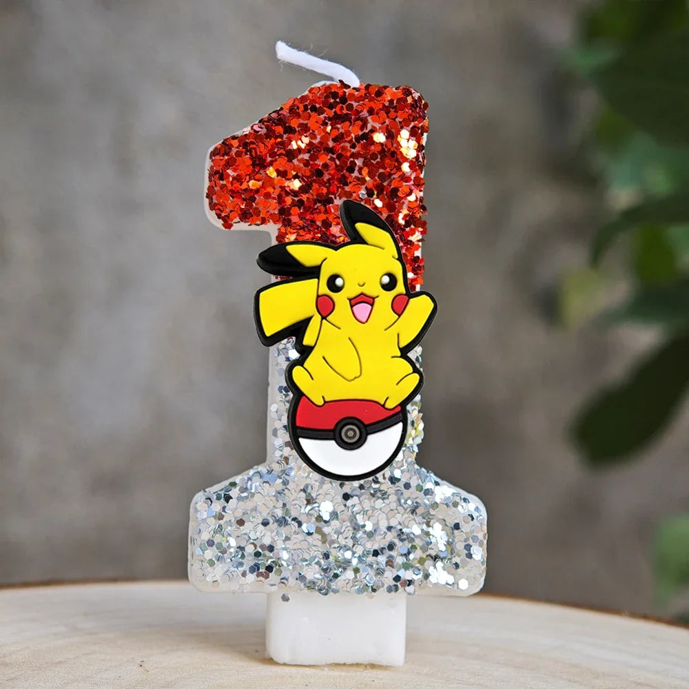 Cute Pokemon Monster Candle Kids Birthday Cake Decoration Cartoon Anime Figure Supplies Party Accessories Christmas Gifts