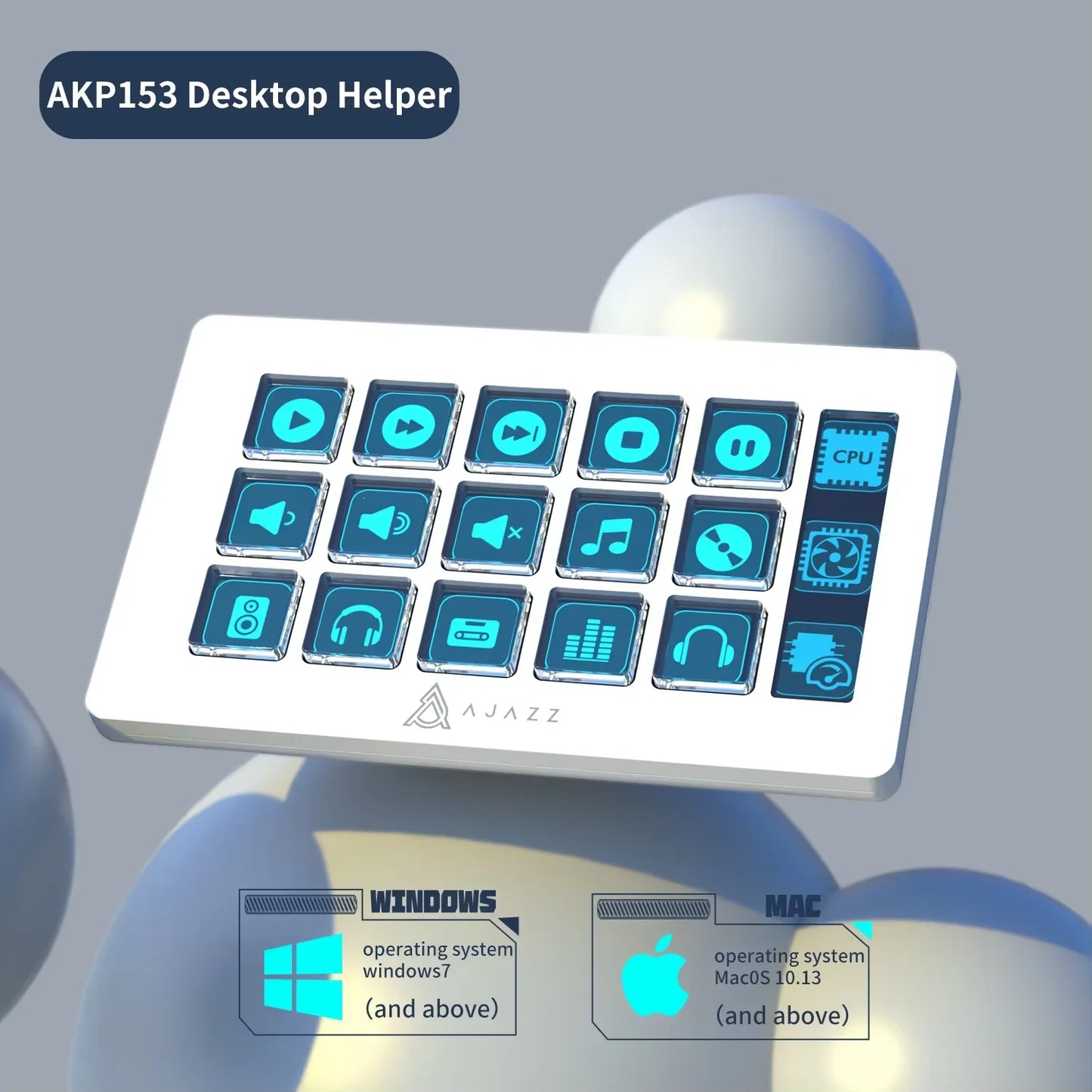 Ajazz AKP03E/153E Desktop Helper Desk Console Panel Controller Programmable Macro Custom Button Mini Keyboard Multiple Scenario