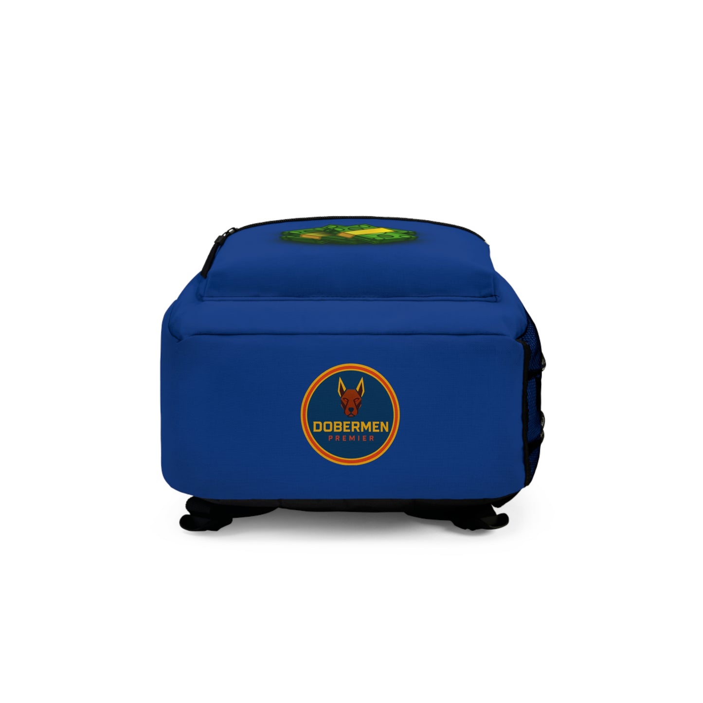 Rear view of dark blue Premium Roblox bag showing padded straps and ergonomic support dobermenpremier.com