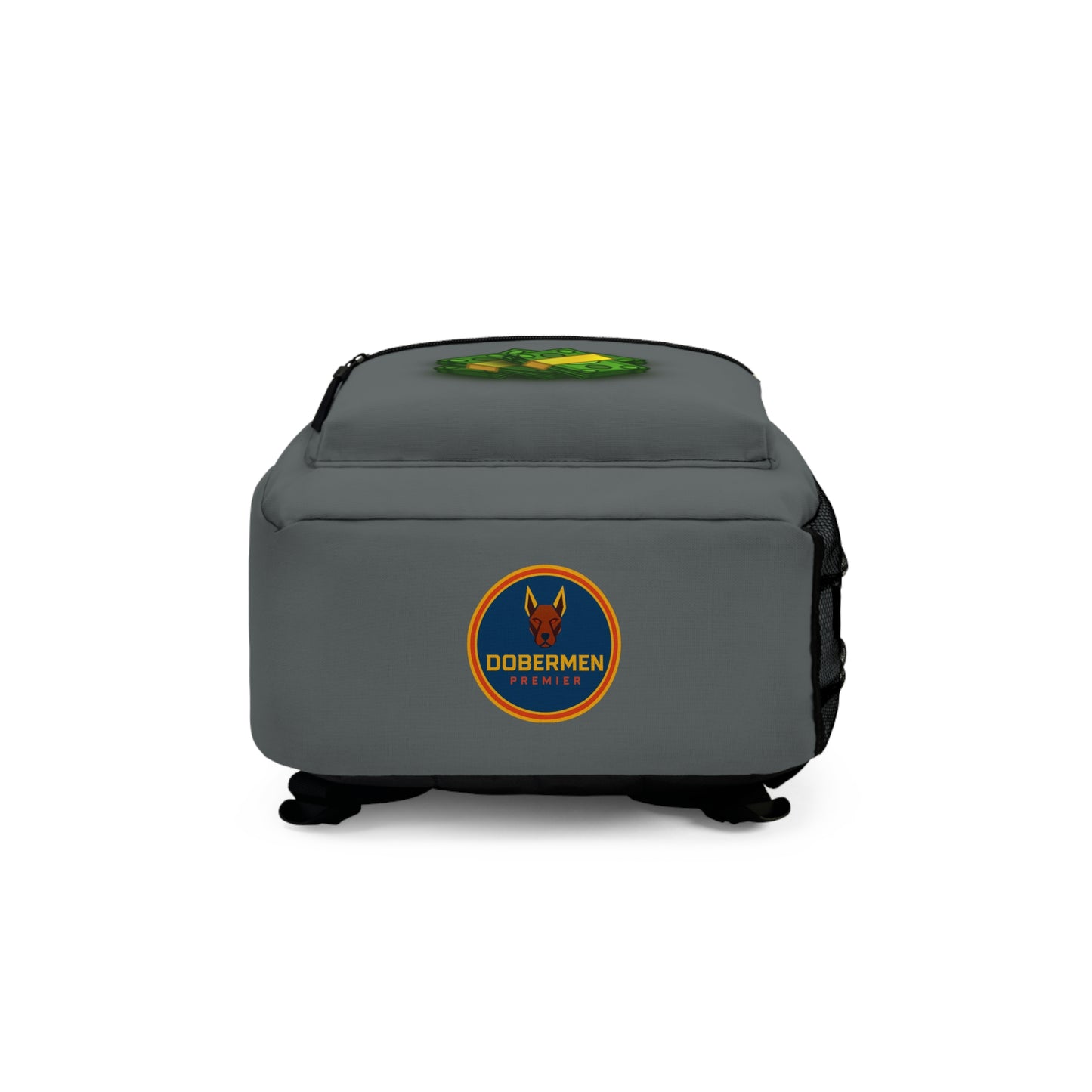 Rear view of dark grey Premium Roblox bag showing padded straps and ergonomic support dobermenpremier.com