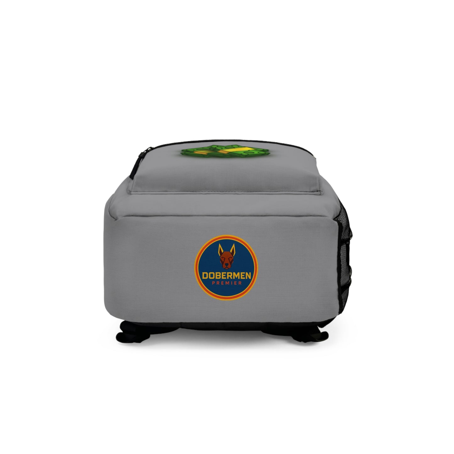 Rear view of grey Premium Roblox bag showing padded straps and ergonomic support dobermenpremier.com