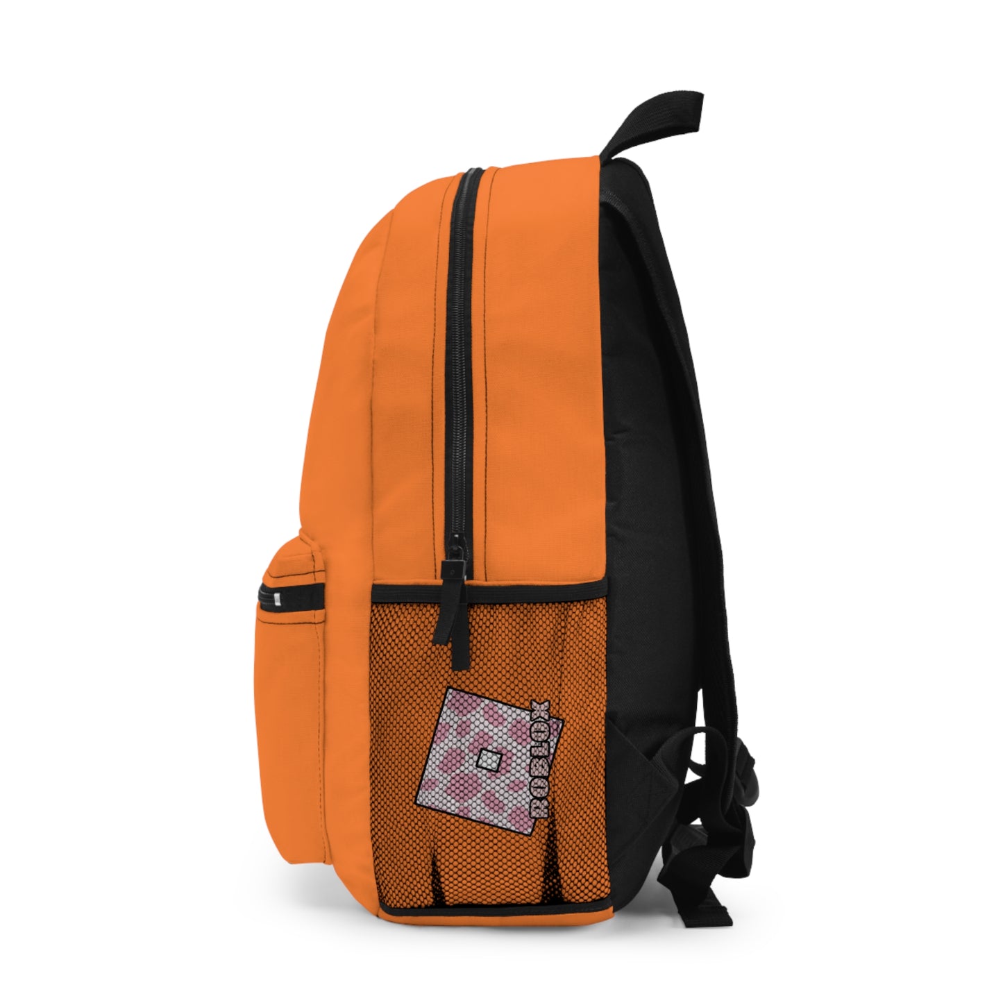 Side view of crusta Roblox girls school bag showing mesh pocket and logo at dobermenpremier.com