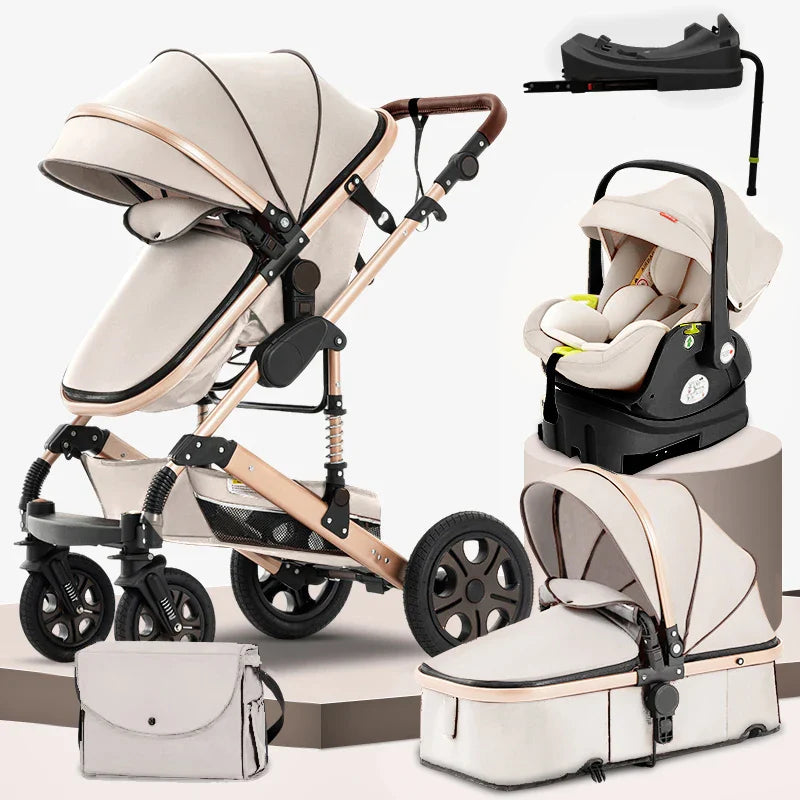 Selection of premium modular baby strollers with ergonomic designs and safety harnesses at Dobermen Premier.
