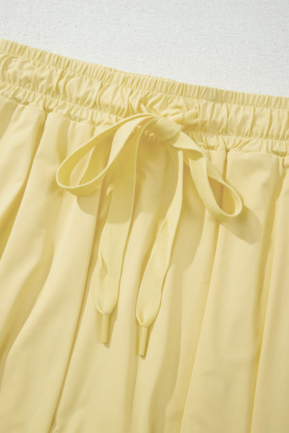 Sky Blue Drawstring Elastic Waistband Lined Tennis Skorts