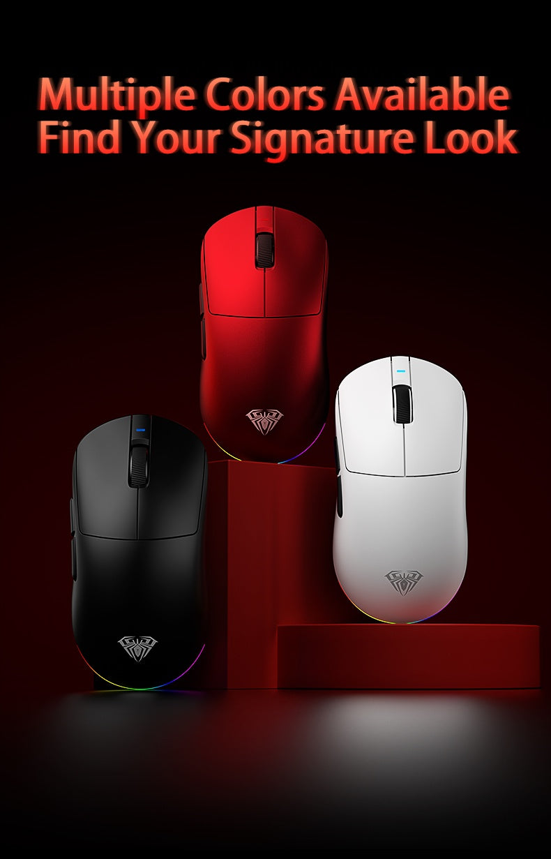 Aula V9 Ultra Wireless E-sports Gaming Mouse Double 8k 3mode PAW 3950 8k 55g Lightweight Ergonomic Mouse Custom PC Accessory