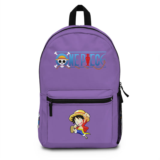 Monkey D. Luffy One Piece Anime Backpack Light purple 🏴‍☠️