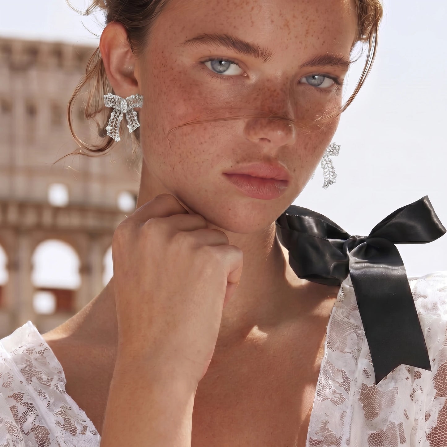 Crystal Bow Earrings