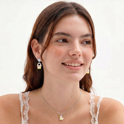 Penguin Heart Drop Earrings